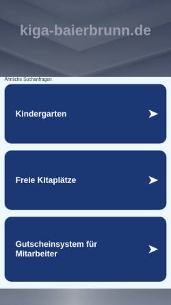 Vorschau der mobilen Webseite www.kiga-baierbrunn.de, Katholischer Kindergarten St. Peter u. Paul