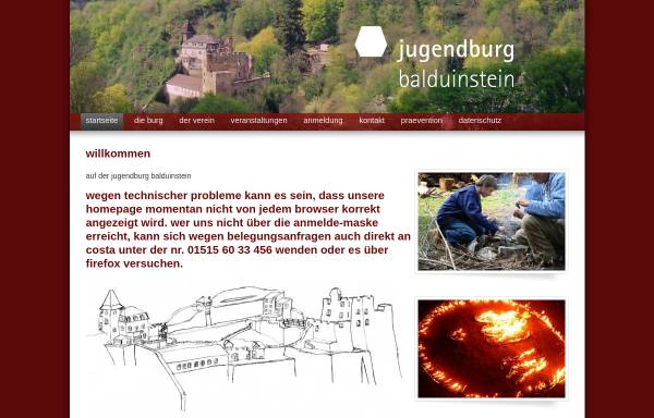 Vorschau von www.jugendburg-balduinstein.de, Jugendburg Balduinstein