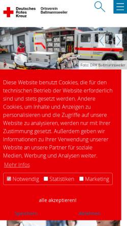 Vorschau der mobilen Webseite drk-baltmannsweiler.de, DRK Ortsverein Baltmannsweiler