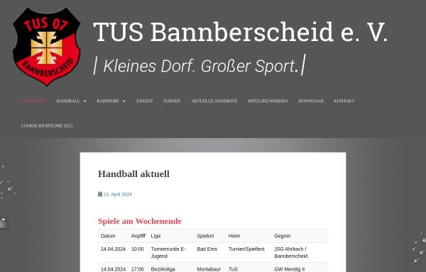 Vorschau von tusbannberscheid.de, TuS 07 Bannberscheid e.V.