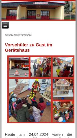 Vorschau der mobilen Webseite www.feuerwehr-baerenstein.de, Freiwillige Feuerwehr Bärenstein