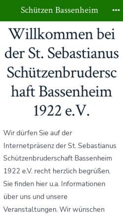 Vorschau der mobilen Webseite www.schuetzen-bassenheim.de, St. Sebastianus Schützenbruderschaft Bassenheim 1922 e.V.