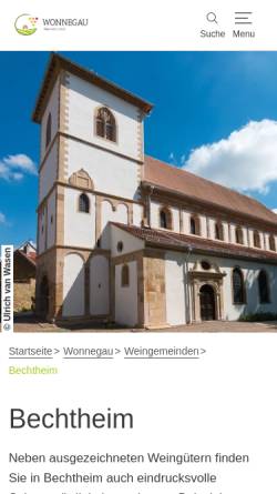 Vorschau der mobilen Webseite www.wonnegau.de, Ortsgemeinde Bechtheim