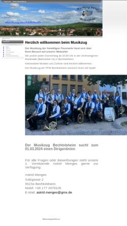 Vorschau der mobilen Webseite www.musikzug-bechtolsheim.de, Musikzug der Freiwilligen Feuerwehr Bechtolsheim e.V.