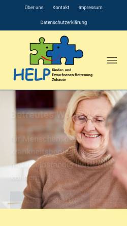 Vorschau der mobilen Webseite help-betreuung.de, Help Kinder- und Erwachsenenbetreuung Zuhause Barbara Hoffmann-Schmidt