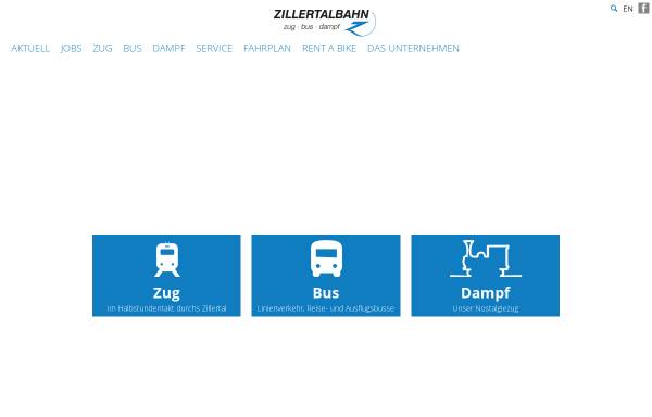 Vorschau von www.zillertalbahn.at, Offizielle Zillertaler Verkehrsbetriebe AG - Homepage