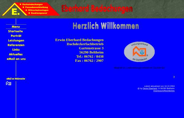 Vorschau von www.eberhard-bedachungen.de, Erwin Eberhard Bedachungen