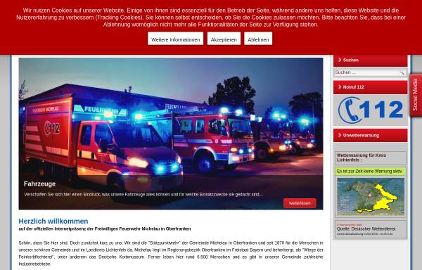 Vorschau von www.feuerwehr-michelau.de, Freiwillige Feuerwehr Michelau in Oberfranken