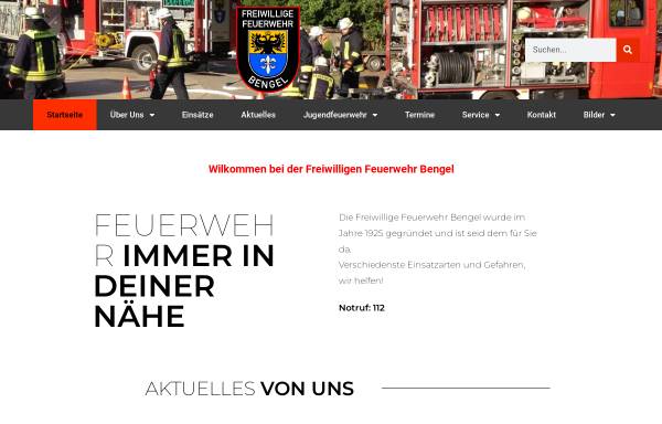 Vorschau von www.feuerwehr-bengel.de, Freiwillige Feuerwehr Bengel