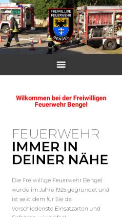 Vorschau der mobilen Webseite www.feuerwehr-bengel.de, Freiwillige Feuerwehr Bengel