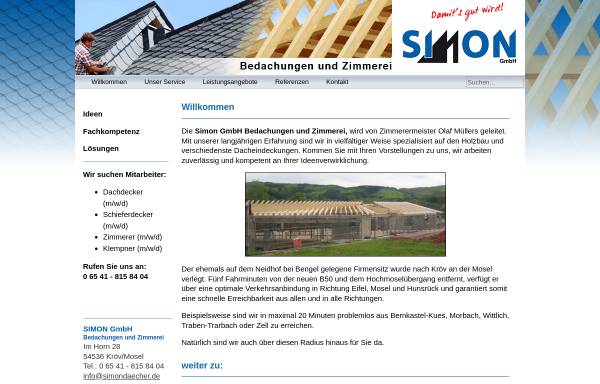 Vorschau von www.simondaecher.de, Simon GmbH Bedachungen und Zimmerei