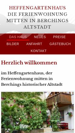 Vorschau der mobilen Webseite www.heffengartenhaus.de, Ferienwohnung Heffengartenhaus