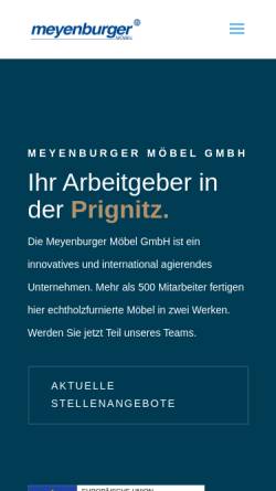 Vorschau der mobilen Webseite www.meyenburger-moebel.de, Meyenburger Möbel GmbH