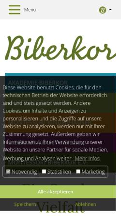 Vorschau der mobilen Webseite www.montessori-biberkor.de, Montessori Biberkor