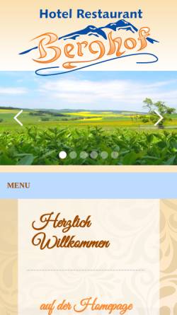 Vorschau der mobilen Webseite www.hotelberghof.de, Hotel-Restaurant Berghof
