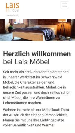 Vorschau der mobilen Webseite www.lais-moebel.de, Lais Möbel