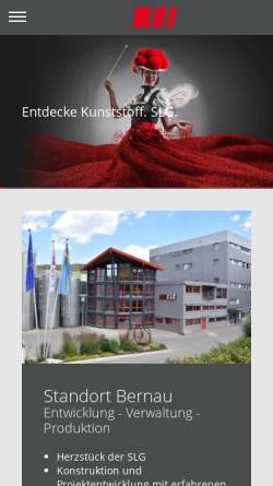 Vorschau der mobilen Webseite www.slg-kunststoff.de, SLG Kunststoff-Fabrik