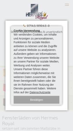 Vorschau der mobilen Webseite www.hermes-klapplaeden.de, Hermes Royal GmbH