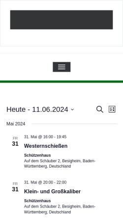 Vorschau der mobilen Webseite www.ssv-besigheim.de, Sportschützenverein Besigheim 1504 e.V.
