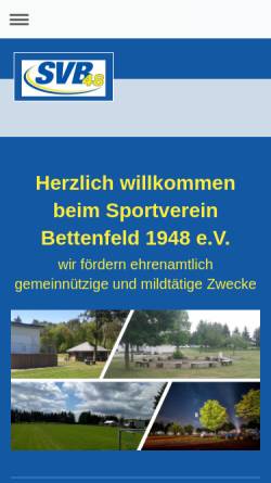 Vorschau der mobilen Webseite www.sv-bettenfeld.de, SV Bettenfeld 1948 e.V.