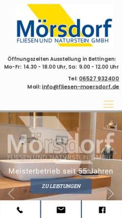 Vorschau der mobilen Webseite www.moersdorf-bettingen.de, Mörsdorf GmbH - Fliesen und Natursteine