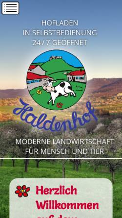 Vorschau der mobilen Webseite www.haldenhof.hoffrisch.de, Haldenhof - Familie Martin und Helga Schnerring