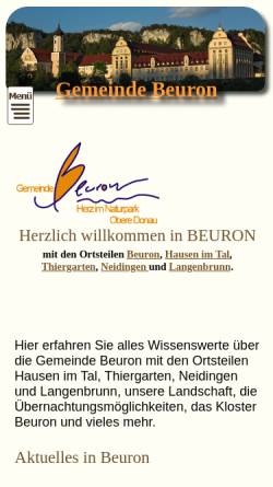 Vorschau der mobilen Webseite www.beuron.de, Beuron