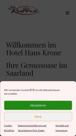 Vorschau der mobilen Webseite www.hotel-haus-krone.de, Hotel Haus Krone