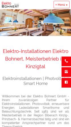 Vorschau der mobilen Webseite www.elektrobohnert.de, Elektro Bohnert GmbH