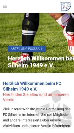 Vorschau der mobilen Webseite www.fcsilheim.de, FC Silheim e.V