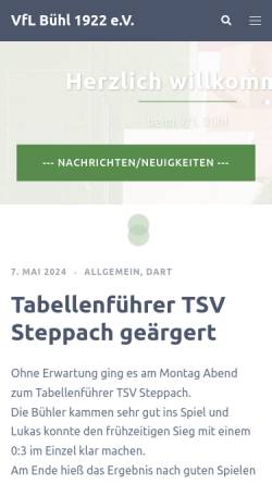 Vorschau der mobilen Webseite vfl-buehl.de, VfL Bühl 1922 e.V.