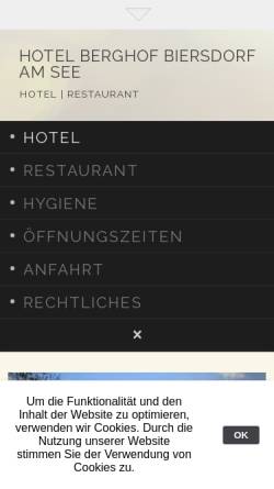 Vorschau der mobilen Webseite www.berghof-biersdorf.de, Hotel Berghof