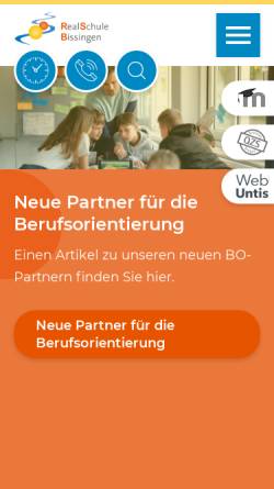Vorschau der mobilen Webseite www.realschule-bissingen.de, Realschule-Bissingen