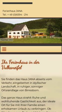 Vorschau der mobilen Webseite www.ferienhaus-jana.com, Ferienhaus Jana