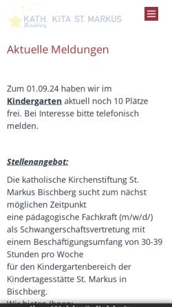 Vorschau der mobilen Webseite www.kindergarten-bischberg.de, Katholischer Kindergarten St. Markus Bischberg