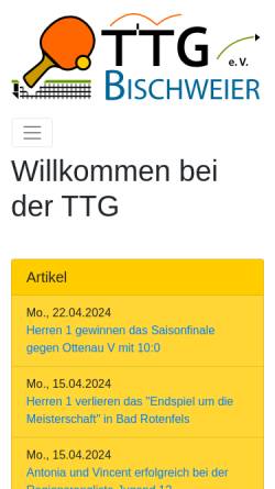 Vorschau der mobilen Webseite www.ttg-bischweier.de, TTG Bischweier e. V.