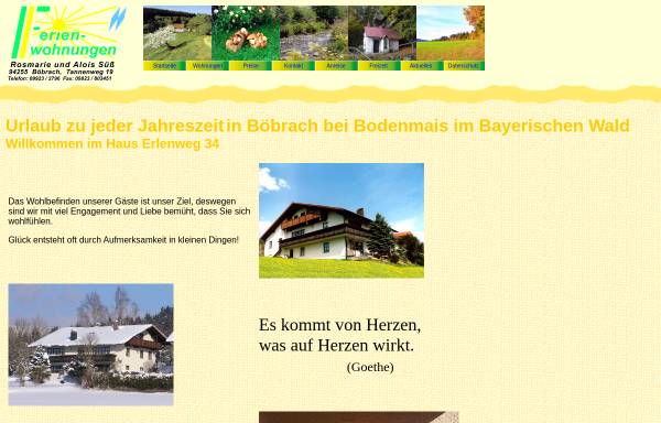 Vorschau von www.suess-boebrach.de, Ferienhaus Süß