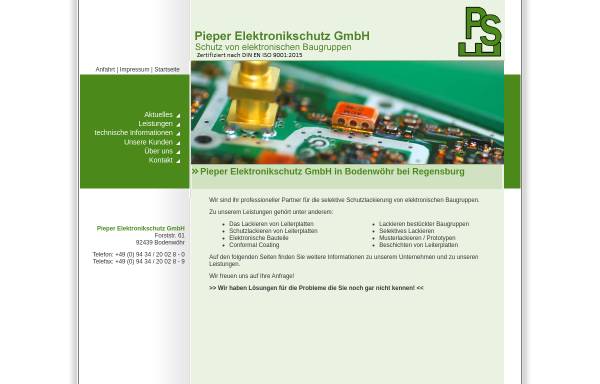 Vorschau von www.pieper-elektronikschutz.de, Pieper Elektronikschutz GmbH