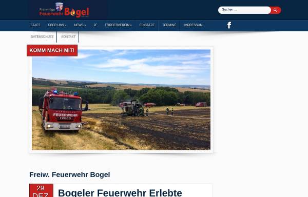 Vorschau von www.feuerwehr-bogel.de, Freiwillige Feuerwehr Bogel