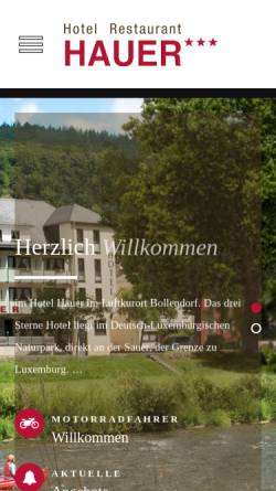 Vorschau der mobilen Webseite www.hotel-hauer.de, Hotel Restaurant Hauer