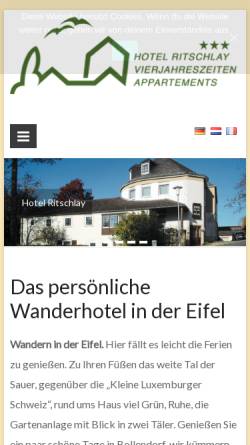 Vorschau der mobilen Webseite www.ritschlay.de, Hotel Ritschlay & Vierjahreszeiten Appartements