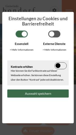 Vorschau der mobilen Webseite www.bondorf.de, Bondorf