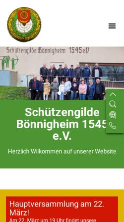 Vorschau der mobilen Webseite www.sg-boennigheim.de, Schützengilde Bönnigheim 1545 e.V.