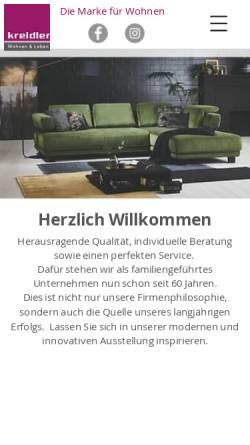 Vorschau der mobilen Webseite moebelkreidler.de, Möbel Kreidler - Wohnen und Leben