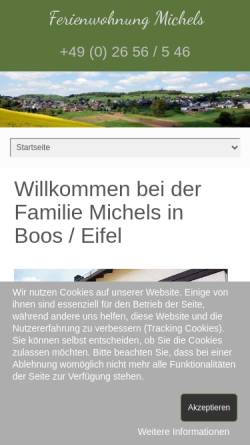 Vorschau der mobilen Webseite www.fewo-michels.de, Ferienwohnung Michels