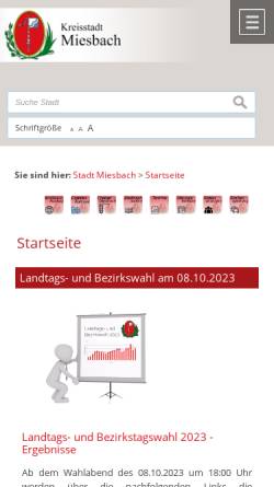 Vorschau der mobilen Webseite www.miesbach.de, Miesbach