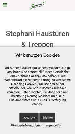Vorschau der mobilen Webseite stephani-tueren-treppen.de, Stephani Türen & Treppen GmbH