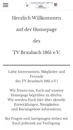 Vorschau der mobilen Webseite www.tv-braubach.de, TV Braubach 1861 e.V.