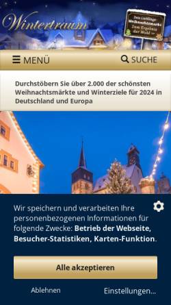 Vorschau der mobilen Webseite www.deutsche-weihnachtsmaerkte.de, Weihnachtsmarkt in Braubach