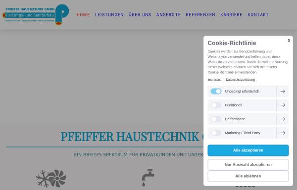 Vorschau von www.pfeiffer-heizungsbau.de, Günter Pfeiffer e.K. und PPW Haustechnik GmbH